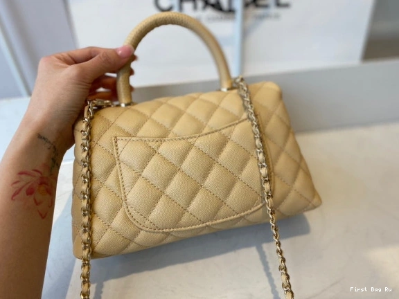 First Bag Ru CHANEL WITH HANDLE FLAP TOP BAG 0813